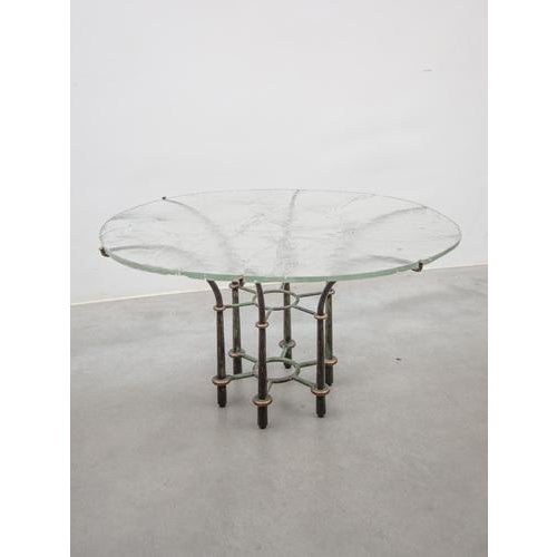 Brutalist Coffee Table with Floating Glass Top by Lothar Klute, 1980s For Sale - Image 11 of 15