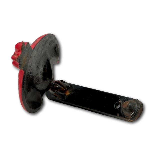 Hard to Find Large Size Vintage 1930s Cast Iron Ladybug Door Knocker With Nice Original Paint For Sale - Image 9 of 12