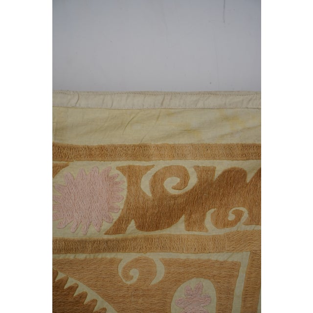 Hand Embroidered Uzbek Suzani - Wall Decor For Sale - Image 9 of 15