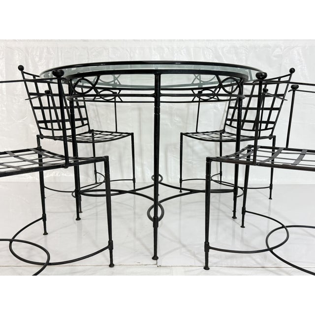 Mario Papperzini for Janus Et Cie Iron Outdoor Dining Set, Table & 4 Chairs, Attributed For Sale - Image 13 of 18
