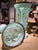 Antique Bohemian Blue Opaline Glass Goblets with Gilt Rims and Florals, Set of 2 For Sale - Image 6 of 8