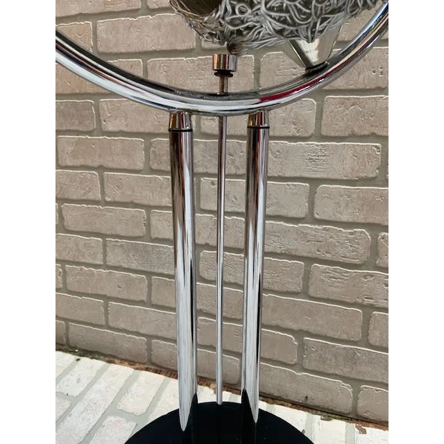 MCM Space Age Atomic Metal Spaghetti Shade Lamp - Pair For Sale - Image 11 of 12
