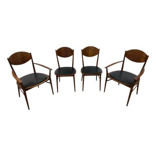 Mid-Century Modern Lane Delineator Paul McCobb Walnut Dining Chairs - Set of 4 For Sale