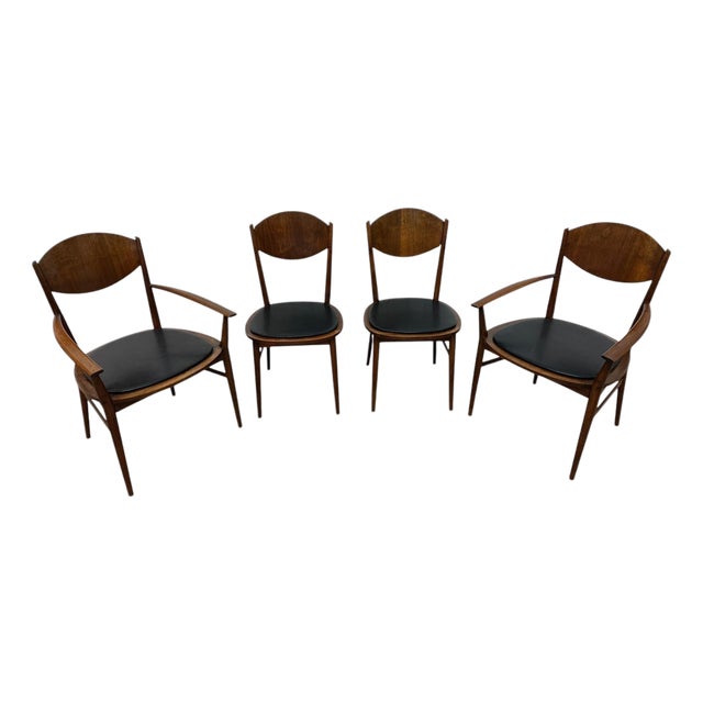 Mid-Century Modern Lane Delineator Paul McCobb Walnut Dining Chairs - Set of 4 For Sale
