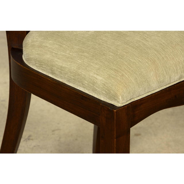 Set of 8 French Art Deco Walnut Dining Chairs in Sprout Green, 1930s For Sale - Image 12 of 18
