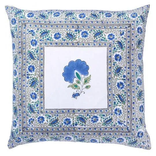 Janvi Blue Reversible Pillow Case, 18" x 18" For Sale - Image 4 of 4