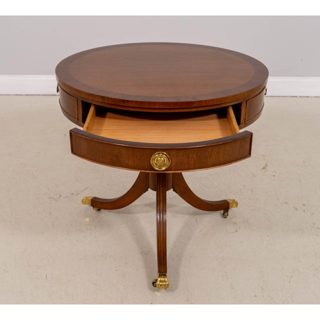 Councill Furniture Council Mahogany One-Drawer Round Drum End Table For Sale - Image 4 of 17