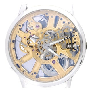 Maurice Lacroix Masterpiece Mp7228 Gold-Tone Skeleton Dial Watch For Sale