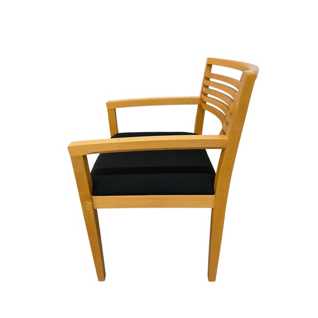 Wood Vintage 1990's Knoll Solid Wood Arm Chairs - Set of 2 For Sale - Image 7 of 9