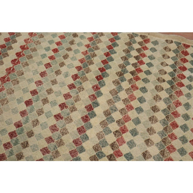 Early 20th Century Diamond Pattern Turkish Deco Rug - 4' x 8'7" For Sale - Image 4 of 6