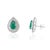 3.16ct Emerald & 1.2ct Diamond Double Halo Cluster Earrings in 18k White Gold- 2 Pieces For Sale - Image 4 of 17