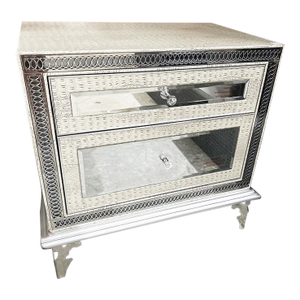 Michael Amini Jane Seymour Silvered Mirrored Night Stand