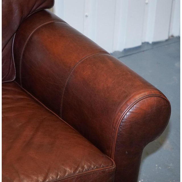 Vintage Brown Leather 2-to-3-Seater Sofa from Multiyork For Sale - Image 5 of 18