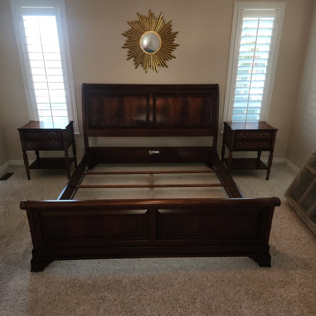 Ethan Allen Somerset Sleigh Bed King Size Mahogany Newport Collection