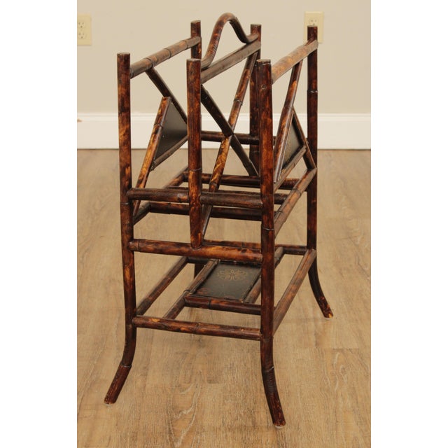 Vintage Bamboo Magazine Rack For Sale - Image 9 of 13