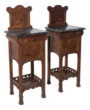 Art Nouveau Bedside Tables by Vittorio Valabrega, 1900, Set of 2
