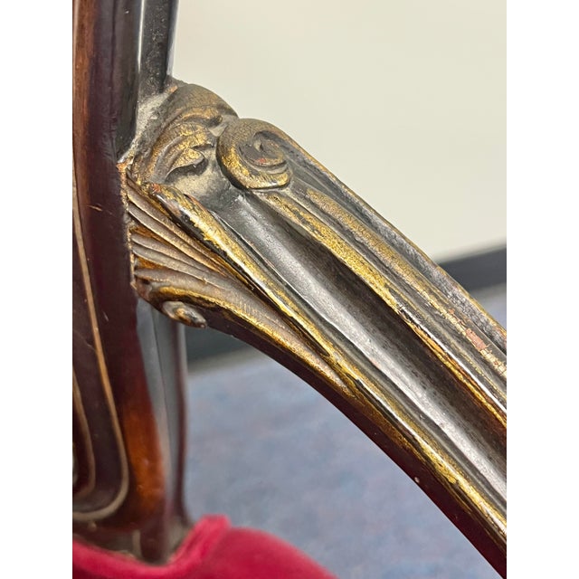Textile Antique Carved French Ladderback Armchair For Sale - Image 7 of 12