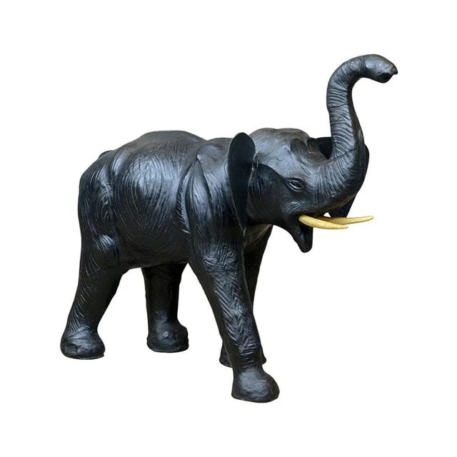 Mid 20th Century Leather Elephant Sculpture For Sale - Image 9 of 9