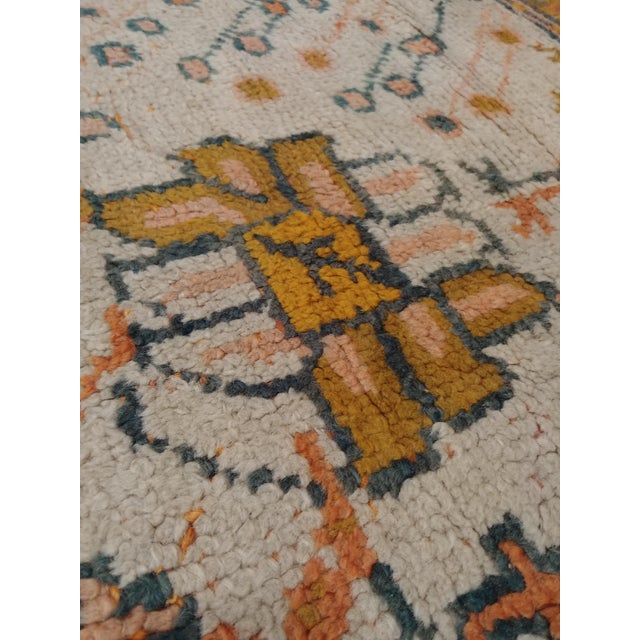 Antique Oushak Carpet, Oriental Rug, Handmade Ivory, Muted Orange, Soft Saffron For Sale - Image 13 of 18