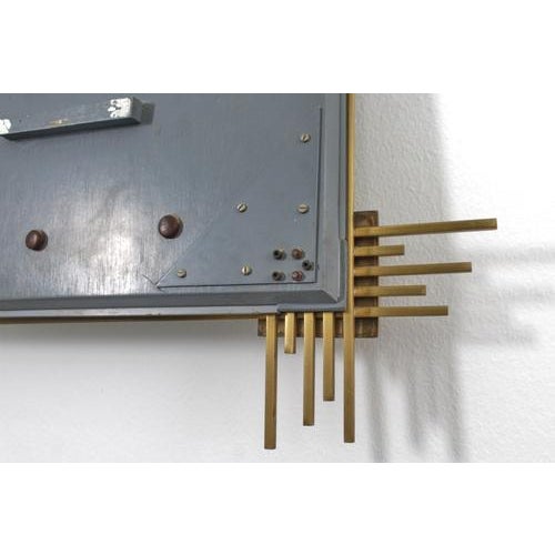 Rectangular Wall Mirror with Golden Brass Frame attributed to Angelo Brotto for Esperia, Italy, 1970 For Sale - Image 17 of 18