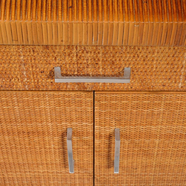 Mid-Century Modern Rattan & Bamboo Wrapped Nightstands Signed Bielecky Brothers For Sale In New York - Image 6 of 18