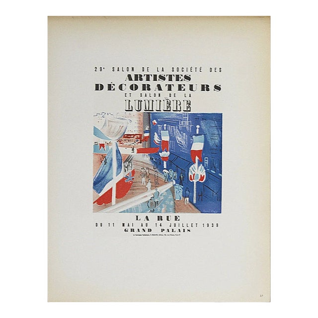 1950s Dufy Lithograph 27 Salon Des Artistes Art in Posters For Sale