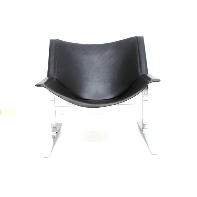 Sling Leather Armchair by Clement Meadmore for Leif Wessman Associates, Inc. N.Y. New York, 1960s For Sale - Image 11 of 18