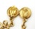 Chanel Chanel Vintage Gold Plated Round CC Twisted Cross Long Clip on Earrings, A Pair For Sale - Image 4 of 5