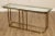 Transparent Postmodern Brass & Glass Console Table For Sale - Image 8 of 13