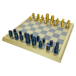 Mid-Century Modern Italian Professional Chess Board with Pawns, 1980s