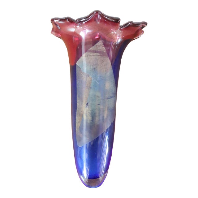 Art Glass Wall Pocket Vase For Sale