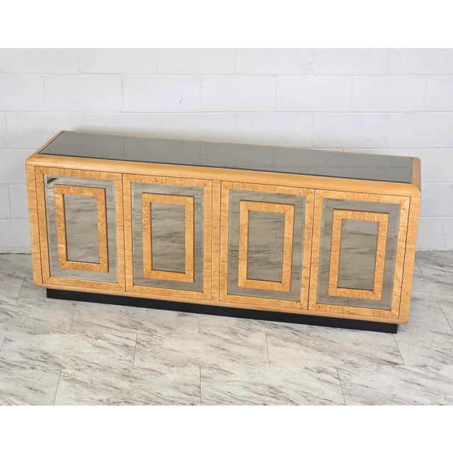 Mid-Century Modern 1970s Burlwood & Mirrored Glass Dresser by Romweber For Sale - Image 3 of 18