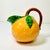 Mid 20th Century Coastal Boho Chic Hollywood Regency Majolica Trompe L’Oeil Orange Pitcher For Sale - Image 12 of 15
