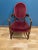 1930s Red Velvet Mahogany Chair With Decorative Trim For Sale - Image 9 of 9
