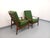Vintage Scandinavian Chairs in Teak and Green Fabric, 1960s, Set of 2 For Sale - Image 3 of 18