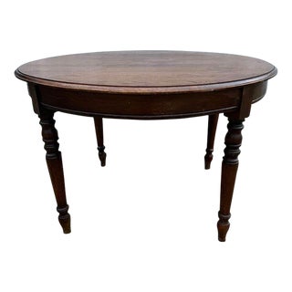 Antique 19th Century Victorian Style Solid Oak Round Dining Table. For Sale