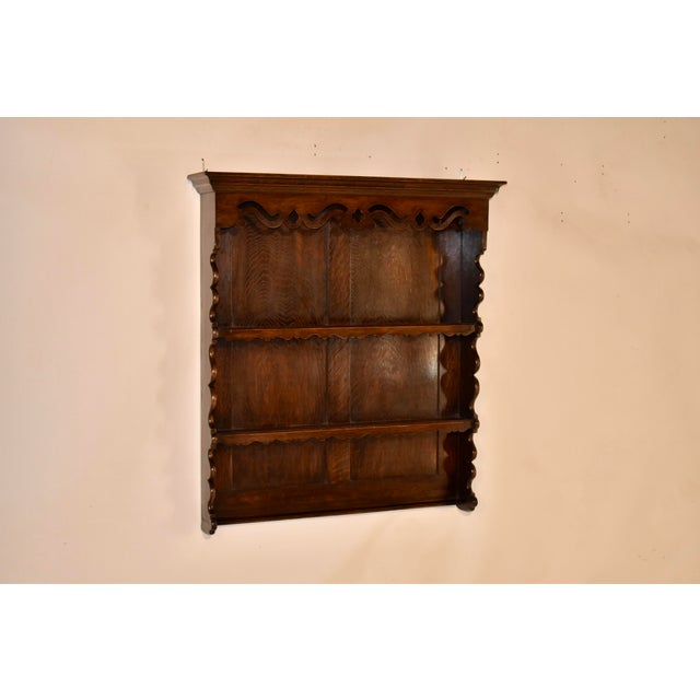 Victorian Late 19th Century English Oak Wall Shelf For Sale - Image 3 of 10
