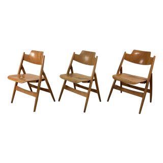 SE18 Folding Chairs by Egon Eiermann for Wilde & Spieth, Set of 3 For Sale