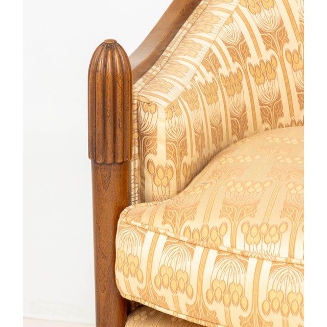 Art Deco Art Deco Style Walnut Upholstered Club Chair For Sale - Image 3 of 8