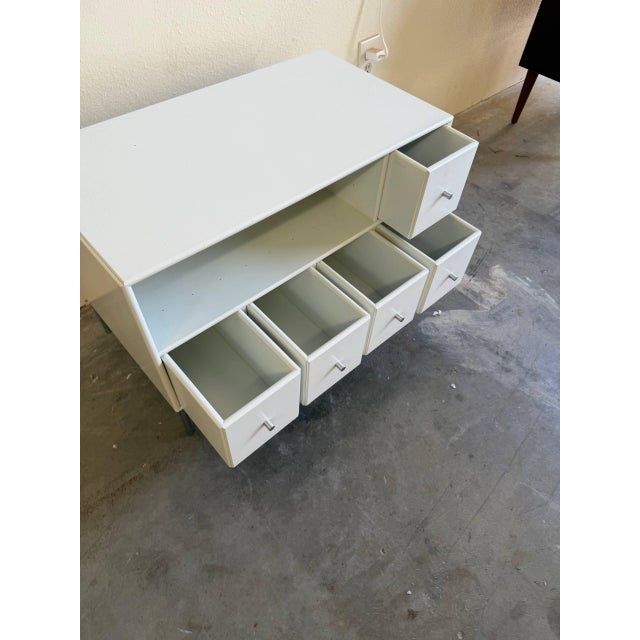 White Mid 20th Century Danish Tv Stand by Peter J. Lassen for Montana - Minimalist Storage Dresser / Media Console For Sale - Image 8 of 8