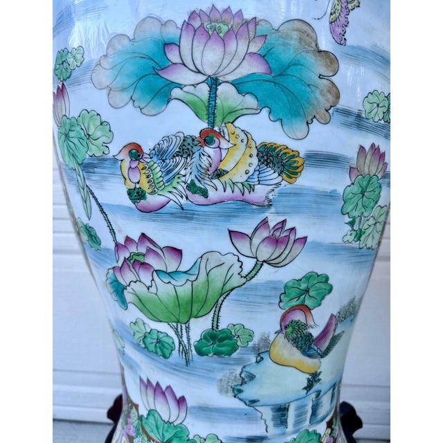 1930s Pair of Monumental Chinese Famille Rose Canton Gold Gilt Palace Vases For Sale In San Diego - Image 6 of 18