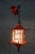 1960s Red Metal Chinoiserie Chinese Pagoda Hanging Lantern Pendant Light For Sale - Image 9 of 12