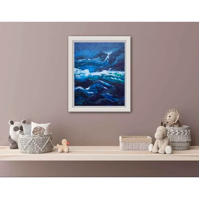 Modern Impressionist Seascape Blue Waters For Sale - Image 4 of 12