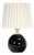 Giorgio Black Glass Mini Lamp, Natural Brass with Oyster Wave Pleat Shade For Sale