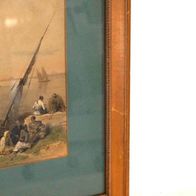 Early 20th Century Antique Print Signed by David Roberts “View Of The Nile-Ferry To Gizeh" 19thC, Framed For Sale - Image 5 of 9