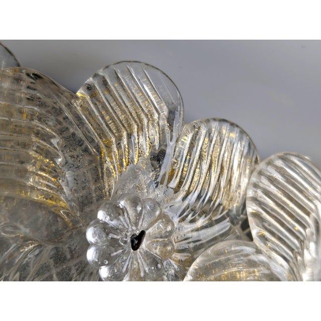 Floral Ceiling Lamp in Murano Glass with Gold Powder Barovier & Toso, 1960s For Sale - Image 6 of 13