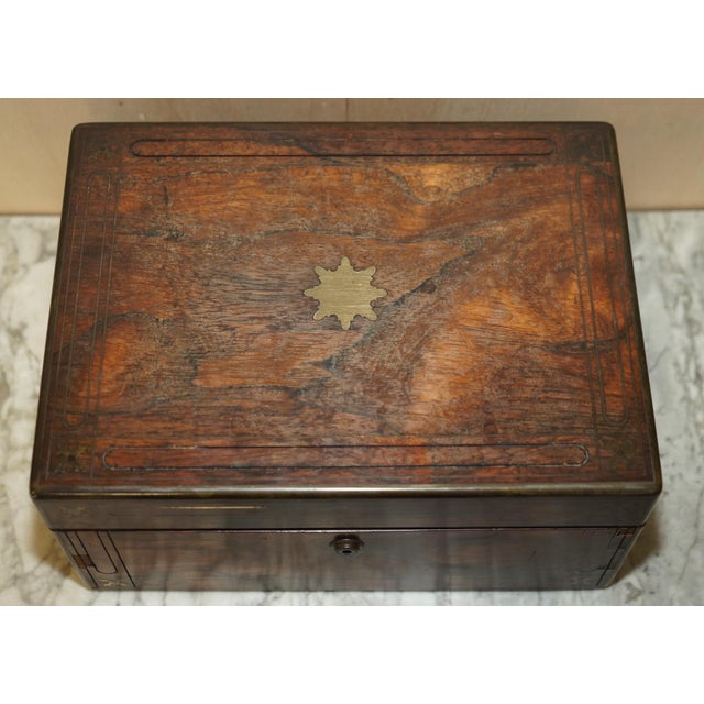Antique Hardwood Vanity Box with Sterling Silver Pieces, 1810, Set of 11 For Sale - Image 4 of 18