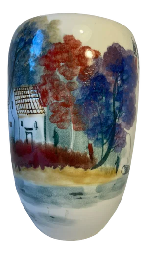 Vintage Mid 20th Century Hand Painted Chinese Porcelain Vase