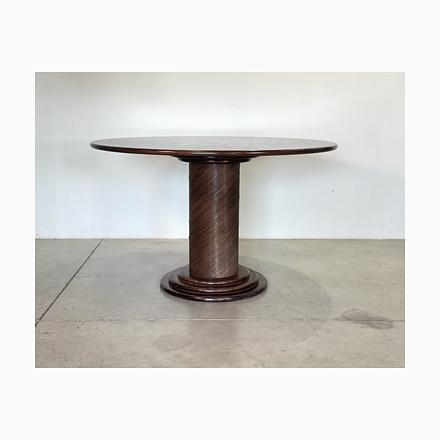 Round Wicker and Wood Dining Table, 1970s For Sale - Image 12 of 12