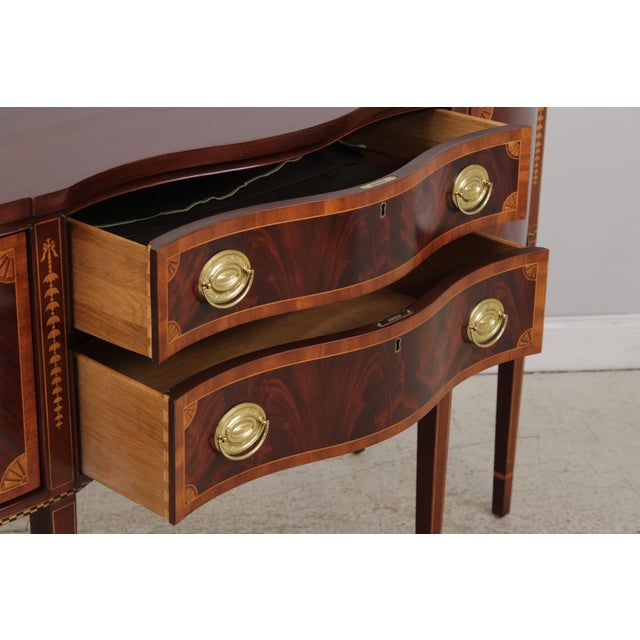 1990s Councill Craftsmen Inlaid Mahogany Federal Sideboard For Sale - Image 5 of 14